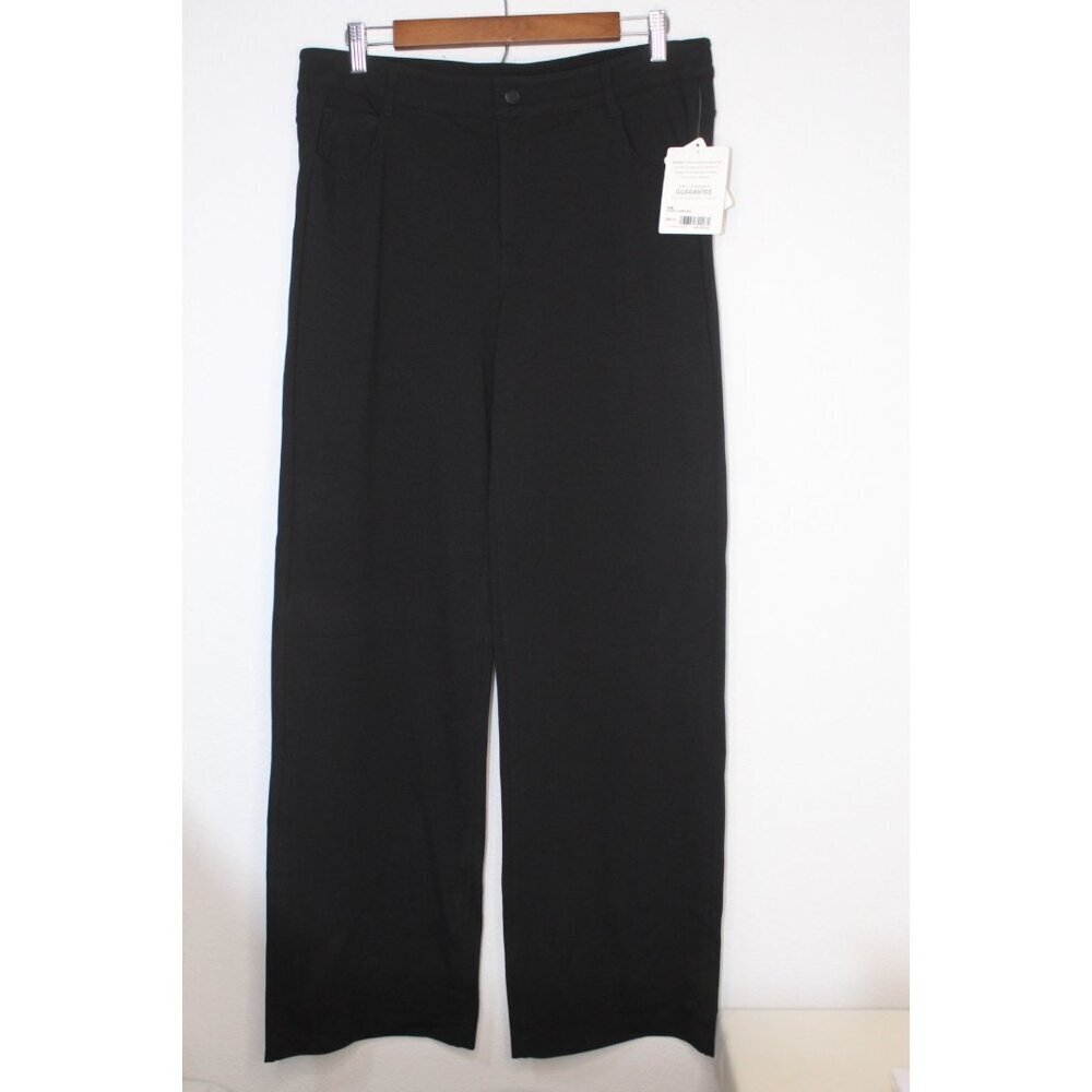Athleta Ponte Classic Pants‎ Women's 14 Black Casual Ankle Pockets Relaxed Fit